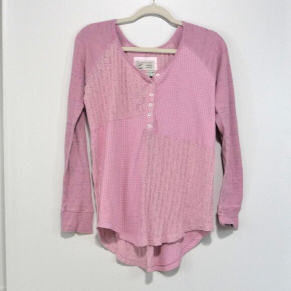 ANTHROPOLOGIE Saturday Sunday Waffle Knit Top XS - Picture 1 of 7
